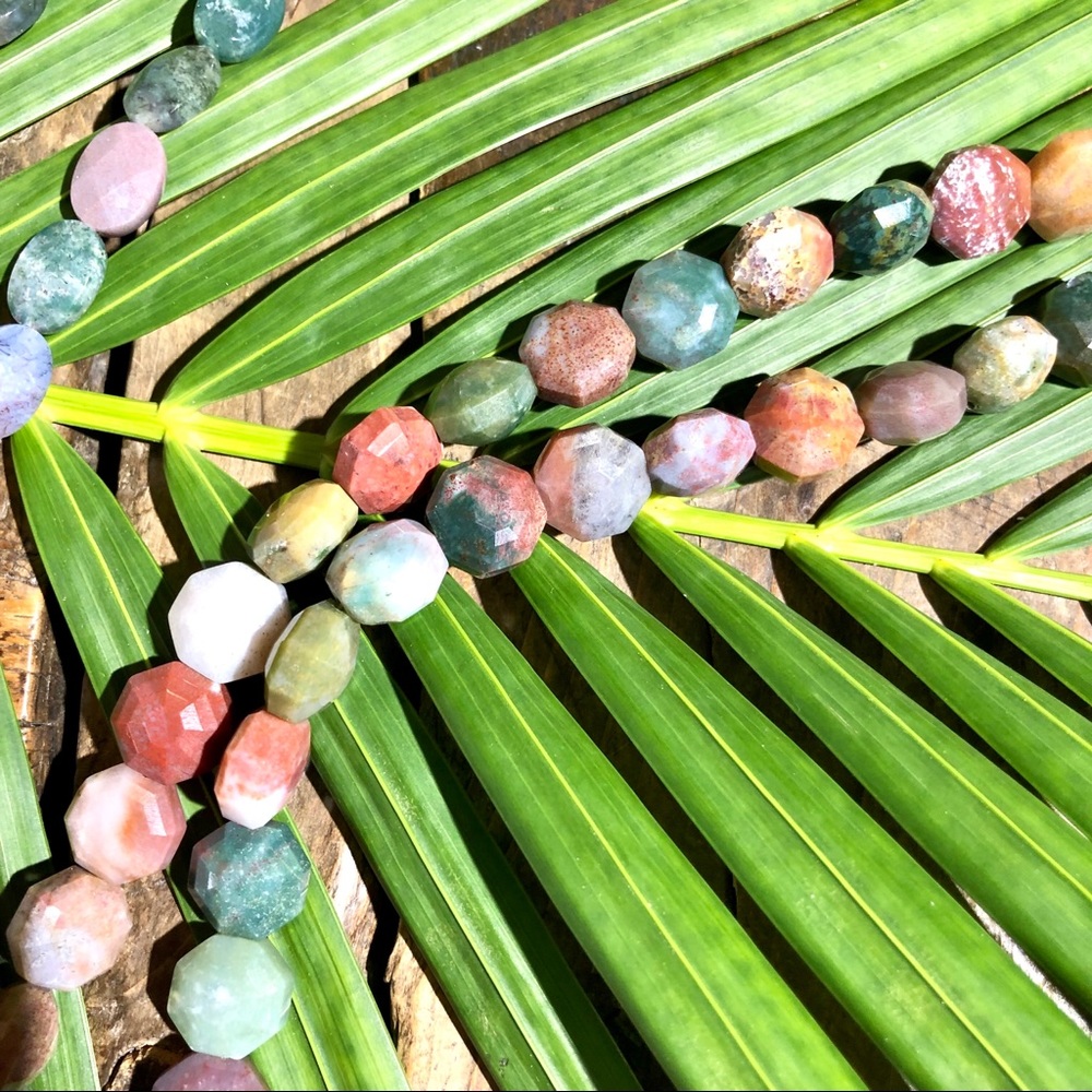 Multi colored genuine  Jasper Bead necklace 30”